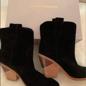 Marc Fisher black suede booties